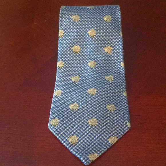 Gianni Versace Vintage 90 GIANNI VERSACE Medusa Men\'s Tie Vintage Blue/Gold 100% Silk Italy main image 1